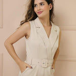 Macacão Feminino de Alfaiataria com Cinto