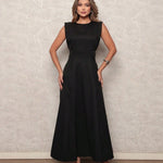 Vestido Longo de Alfaiataria com Cintura Marcada