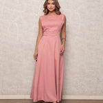 Vestido Longo de Alfaiataria com Cintura Marcada