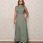 Vestido Longo de Alfaiataria com Cintura Marcada