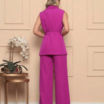 Conjunto Feminino de Alfaiataria com Colete e Cinto