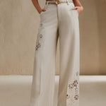 Calça Reta Estampada Caramelo com Cinto – Altenlune