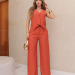 Conjunto de Alfaiataria com Colete e Calça de Caimento Reto