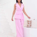 Conjunto Feminino de Alfaiataria com Colete e Cinto