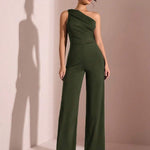 Macacão Feminino Um Ombro Só Preto Elegante – Modelagem Ajustada